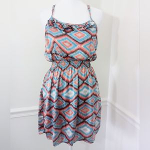 Poetry Womens Size Small Spaghetti Strap Dress Blue Orange